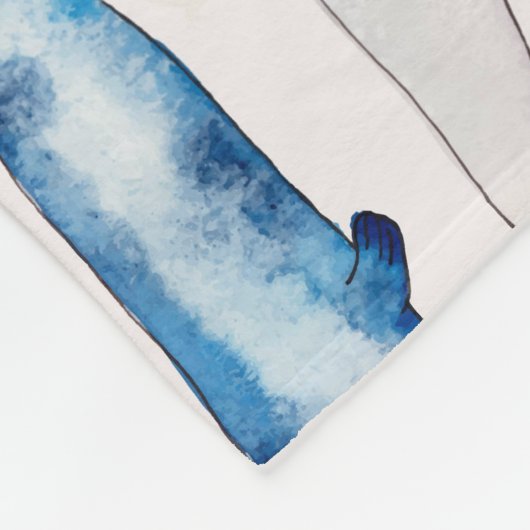 Waterverf walvissen fleece deken (Hoek)