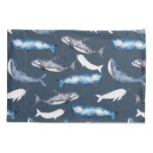 Waterverf walvissen kussensloop (Achterkant-Links)