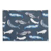 Waterverf walvissen kussensloop (Achterkant-Rechts)