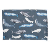 Waterverf walvissen kussensloop (Voorkant-Links)