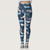 Waterverf walvissen leggings (Voorkant)