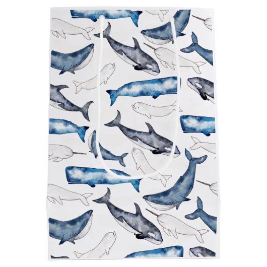 Waterverf walvissen medium cadeauzakje (Achterkant)