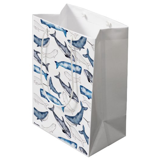Waterverf walvissen medium cadeauzakje (Achterkant Gekanteld)