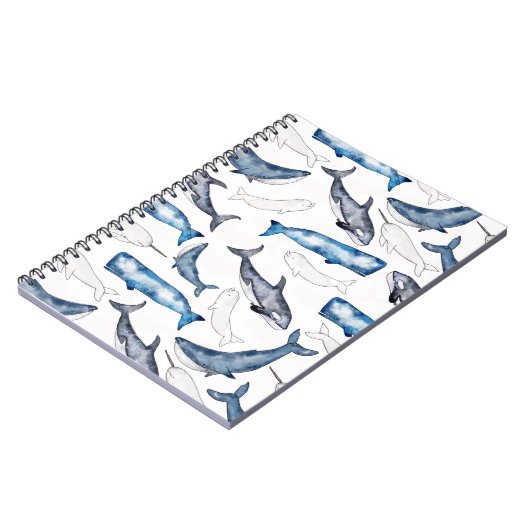 Waterverf walvissen notitieboek (Linkerzijde)