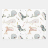 Waterverf walvissen onder het zee inpakpapier vel (Voorkant 2)