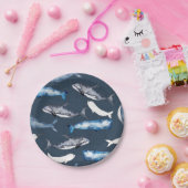 Waterverf walvissen papieren bordje (Feest)