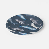 Waterverf walvissen papieren bordje (Gekanteld)