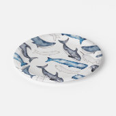 Waterverf walvissen papieren bordje (Gekanteld)