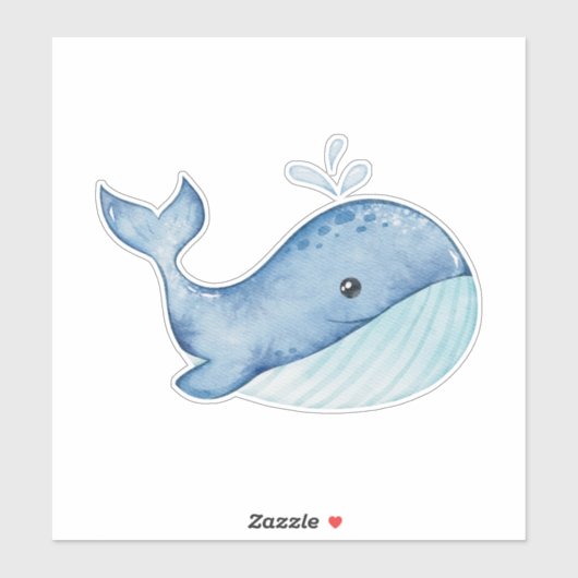 Waterverf walvissen sticker (Vel)