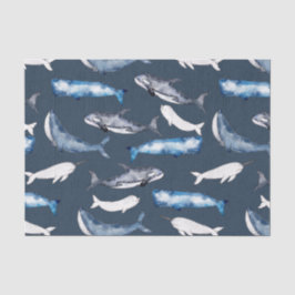 Waterverf walvissen tissuepapier