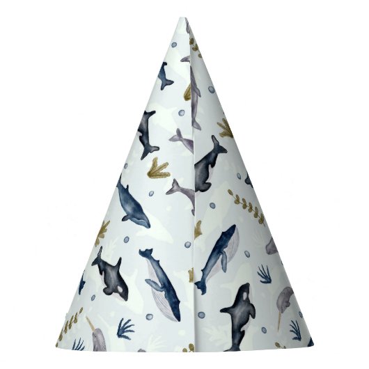 Waterverf walvisverhaal feesthoedjes (Achterkant)