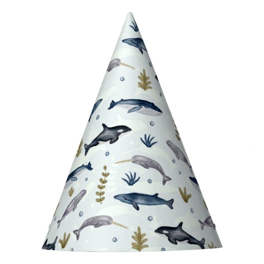 Waterverf walvisverhaal feesthoedjes (Voorkant)