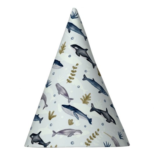 Waterverf walvisverhaal feesthoedjes (Rechts)