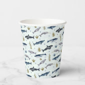 Waterverf walvisverhaal papieren bekers (Achterkant)