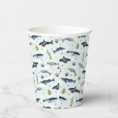 Waterverf walvisverhaal papieren bekers (Rechts)