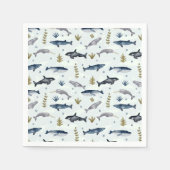 Waterverf walvisverhaal servet (Voorkant)