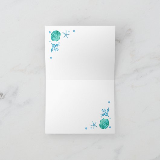 Waterverf walvisvloot onder het Zee Bedankkaart (Binnen)