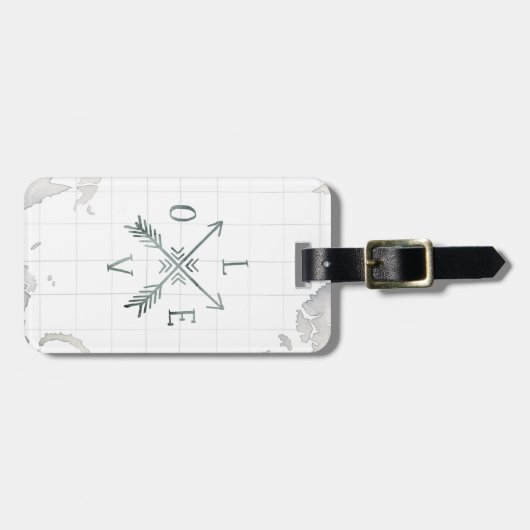 Waterverf Wanderlust Adventure III | Liefde Bagagelabel (Voorkant horizontaal)