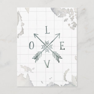 Waterverf Wanderlust Adventure III   Liefde Briefkaart