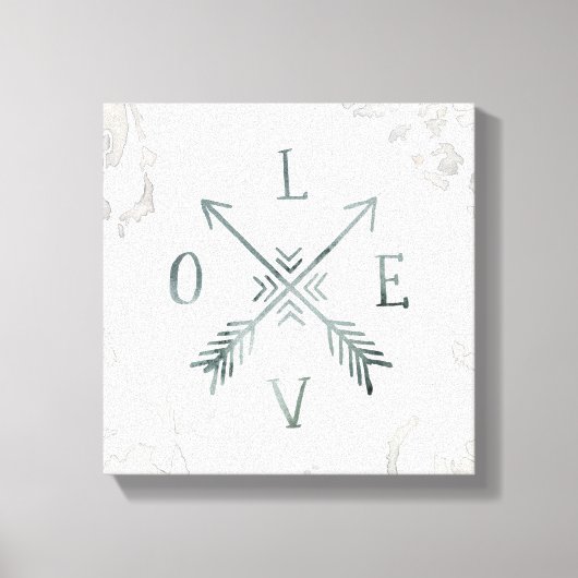 Waterverf Wanderlust Adventure III | Liefde Canvas Afdruk (Voorkant)