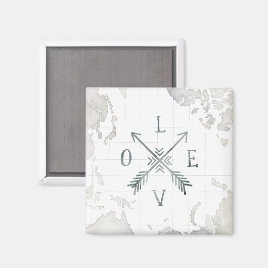 Waterverf Wanderlust Adventure III | Liefde Magneet (Voorkant / Achterkant)