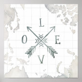 Waterverf Wanderlust Adventure III | Liefde Poster (Voorkant)