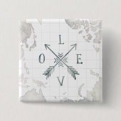 Waterverf Wanderlust Adventure III | Liefde Vierkante Button 5,1 Cm (Voorkant)