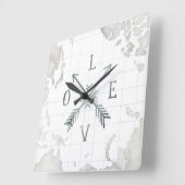 Waterverf Wanderlust Adventure III | Liefde Vierkante Klok (Hoek)