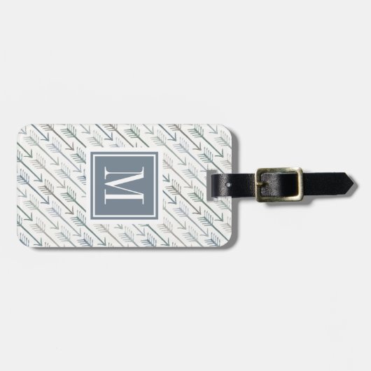 Waterverf Wanderlust Arrow Pattern Bagagelabel (Voorkant horizontaal)