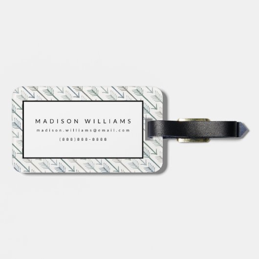 Waterverf Wanderlust Arrow Pattern Bagagelabel (Achterkant horizontaal)