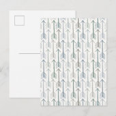 Waterverf Wanderlust Arrow Pattern Briefkaart (Voorkant / Achterkant)