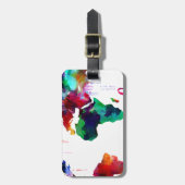 Waterverf Wanderlust Wereldkaart Bagagelabel (Voorkant verticaal)