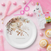 Waterverf Warm Bloemen Vrijgezellenfeest Bruiloft Papieren Bordje (Feest)