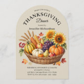Waterverf Warm Herfst Oogstmand Thanksgiving Kaart (Voorkant)