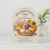 Waterverf Warm Herfst Oogstmand Thanksgiving Kaart (Staand voorkant)