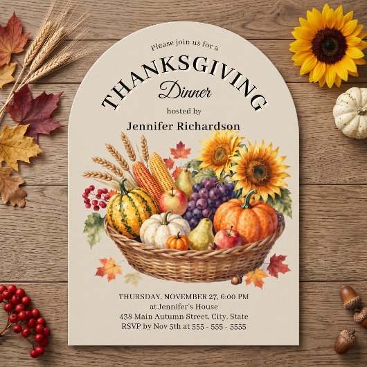 Waterverf Warm Herfst Oogstmand Thanksgiving Kaart
