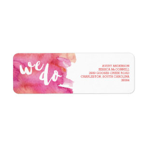 Waterverf Warm Romance Bruiloft Etiket
