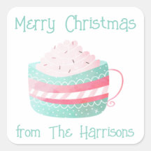 Waterverf warme chocolade kerstcadeautjes