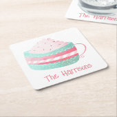 Waterverf warme chocolade Onderzetters voor kerstp (Schuin)