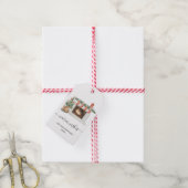 Waterverf warme wensen open haard Kerst label Cadeaulabel (Met Touw)