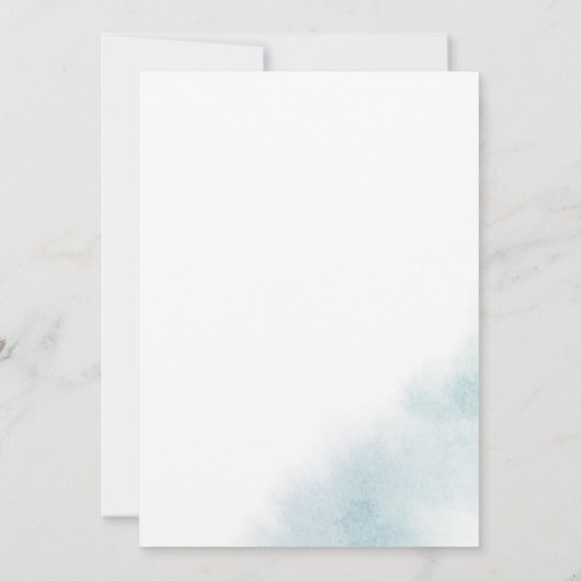Waterverf was | Blauw de bruiloft van Kaart (Achterkant)