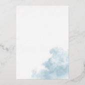 Waterverf was | Blauw- en zilverhuwelijk Folie Uitnodiging (Achterkant)