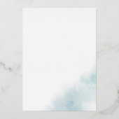 Waterverf was | Blauw- en zilverhuwelijk Folie Uitnodiging (Achterkant)