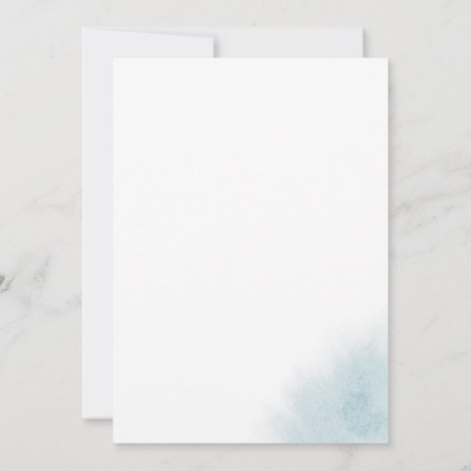 Waterverf was | Blauw Het is een Baby shower van e Kaart (Achterkant)