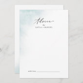 Waterverf was | Blauw huwelijk Advieskaart (Voorkant / Achterkant)