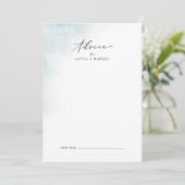 Waterverf was | Blauw huwelijk Advieskaart (Staand voorkant)