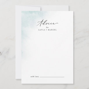 Waterverf was   Blauw huwelijk Advieskaart