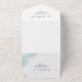 Waterverf was | Blauw huwelijk All In One Uitnodiging (Buitenkant)