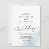 Waterverf was | Blauw huwelijk Kaart (Voorkant)