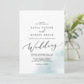 Waterverf was | Blauw huwelijk Kaart (Staand voorkant)